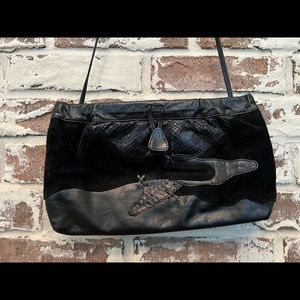 Vintage Clemente Leather & Snakeskin Clutch with strap